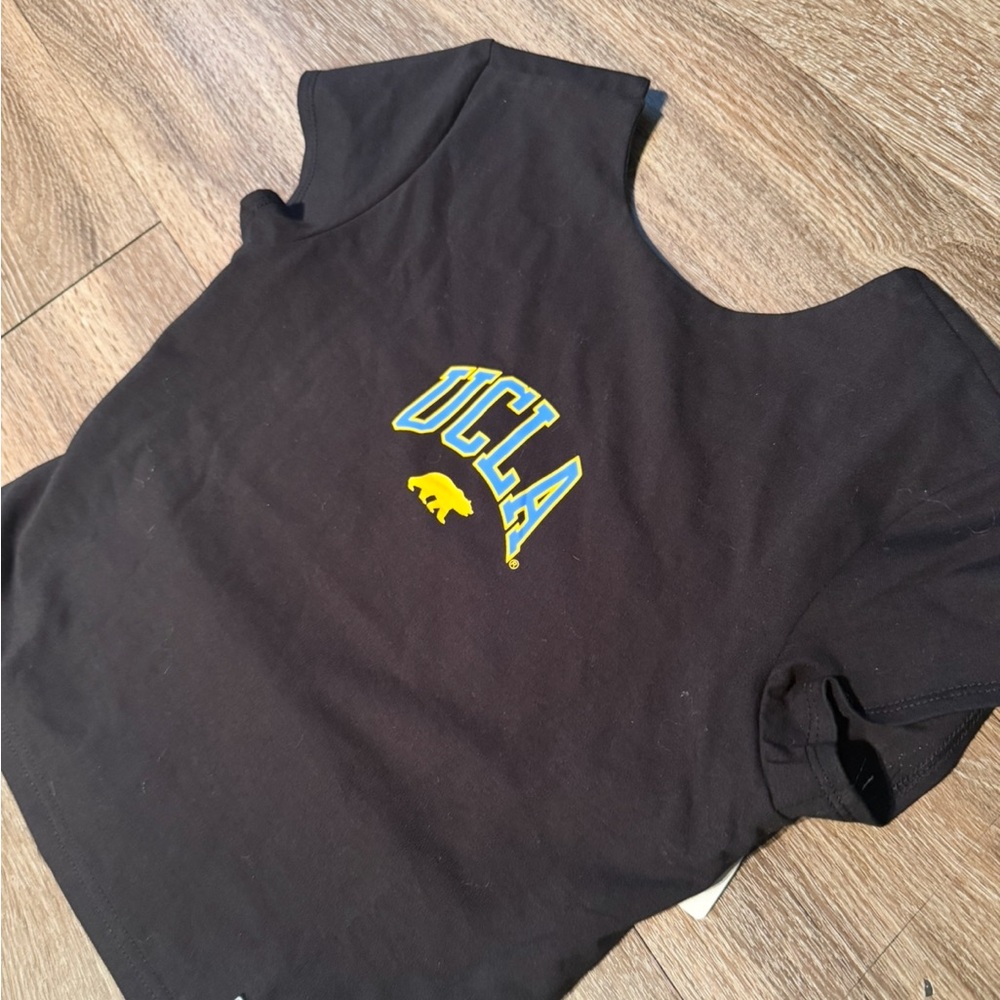 Windsor UCLA Black Crop Top • Open Back • Medium & Large